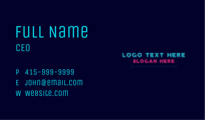 Neon Gaming Streamer Wordmark Business Card Image Preview