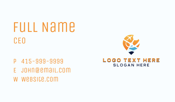Airplane Location Pin Business Card Design Image Preview