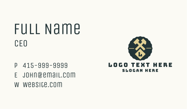 Blacksmith Hammer Letter Badge Business Card Design Image Preview