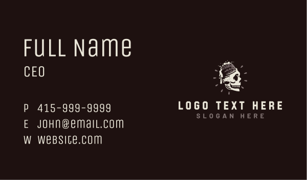 Skull Beer Barrel Brewery Business Card Design Image Preview