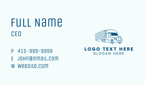 Logistics Transportation Truck Business Card Design Image Preview