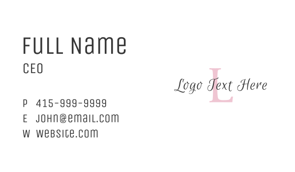 Elegant Cursive Letter Business Card Design Image Preview