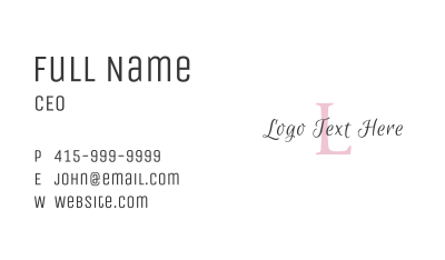 Elegant Cursive Letter Business Card Image Preview