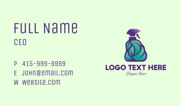 Natural Hand Sprayer Sanitizer Business Card Design Image Preview