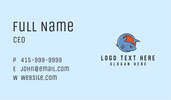 Angry Shark Cartoon Business Card Design Image Preview