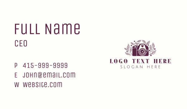 Camera Floral Photography Business Card Design Image Preview