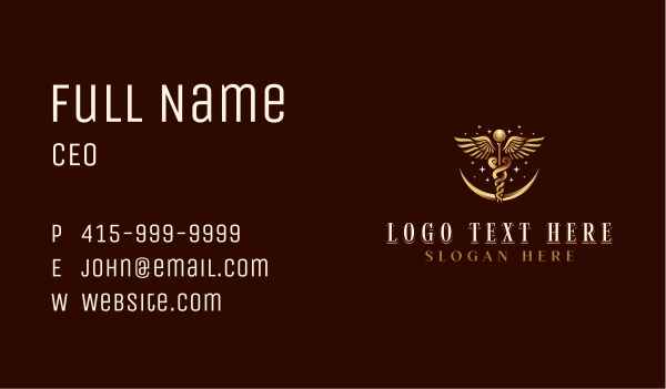 Deluxe Caduceus Hospital Business Card Design Image Preview