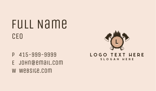 Forest Wood Axe Business Card Design Image Preview