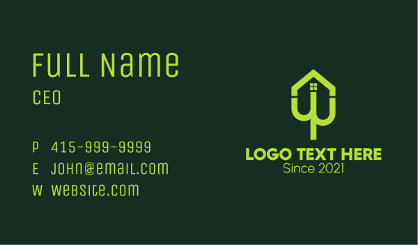 Green Cactus Home Business Card Design Image Preview