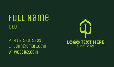 Green Cactus Home Business Card Image Preview