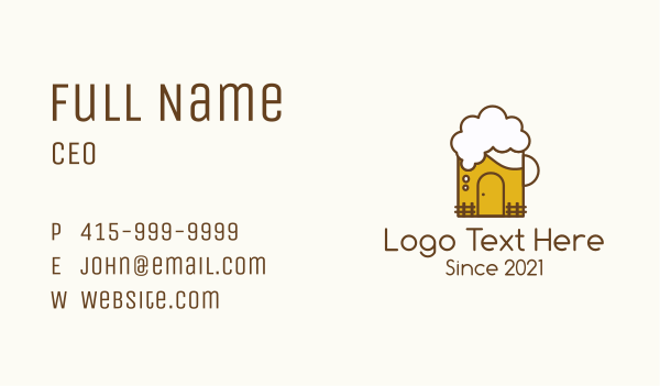 Beer Mug House  Business Card Design