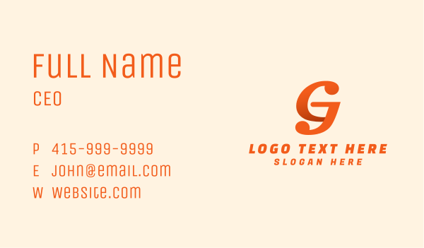 Orange Rounded Business Letter G Business Card Design Image Preview