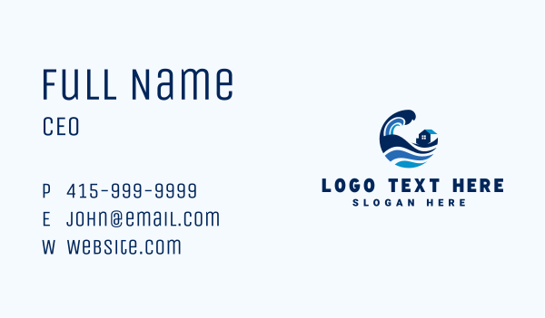 Surfing Beach House Business Card Design Image Preview