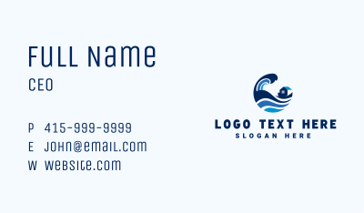 Surfing Beach House Business Card Image Preview