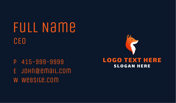 Wild Fox Hunt  Business Card Design Image Preview