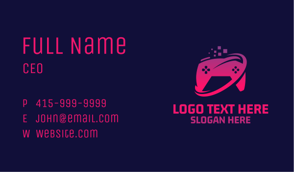 Purple Cyber Gamepad Business Card Design Image Preview