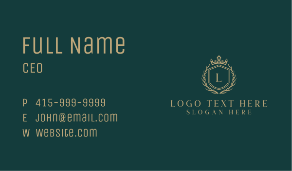 Shield Crown Hotel Business Card Design Image Preview