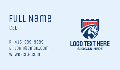 Bronco Horse Turret Shield  Business Card