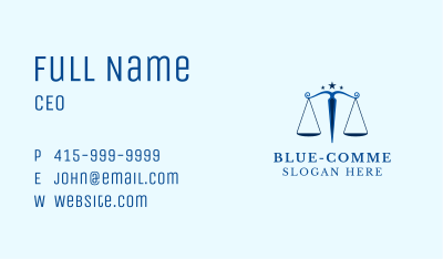 Blue Legal Law Firm Business Card Image Preview