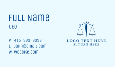 Blue Legal Law Firm Business Card