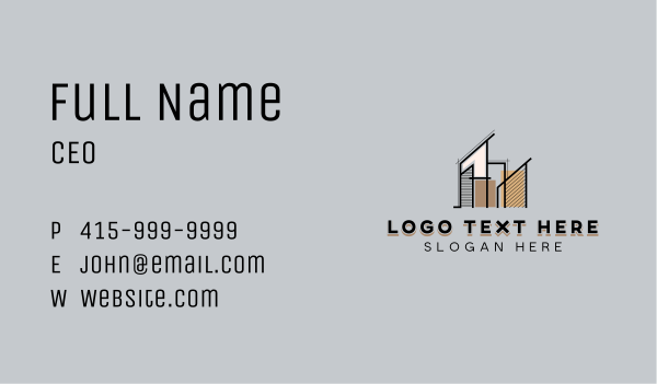 Contractor Architectural Firm Business Card Design Image Preview