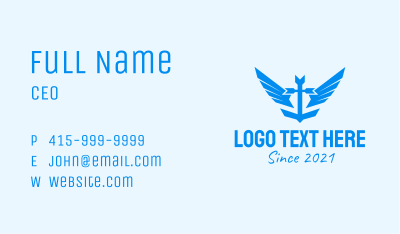Anchor Wing Emblem Business Card Image Preview