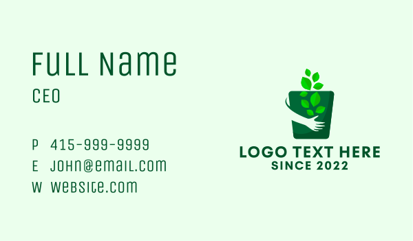 Gardening Hand Pot Business Card Design Image Preview