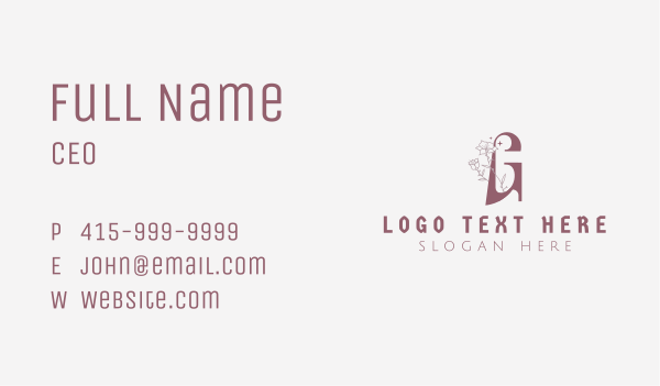 Floral Nature Beauty Letter G Business Card Design Image Preview