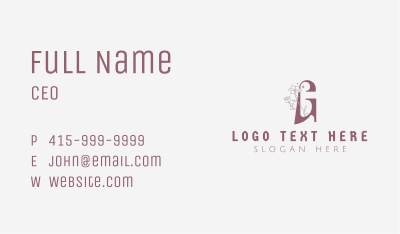 Floral Nature Beauty Letter G Business Card Image Preview