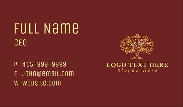 Gold Eyes Tree Business Card Design Image Preview