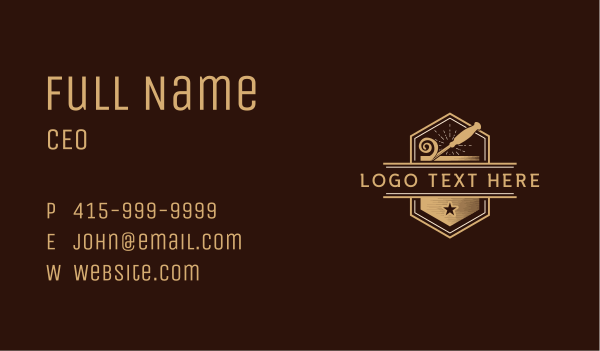 Wood Chisel Carpentry Business Card Design Image Preview