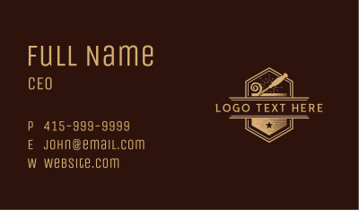 Wood Chisel Carpentry Business Card Image Preview