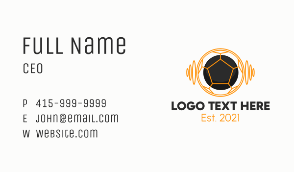 Futuristic Soccer Ball Business Card Design Image Preview