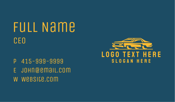 Classic Yellow Car Business Card Design Image Preview