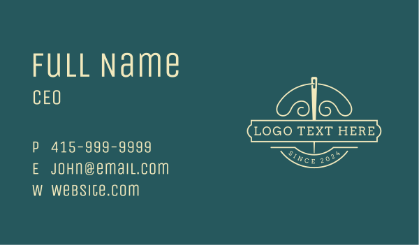 Tailor Needle Sewing Business Card Design Image Preview