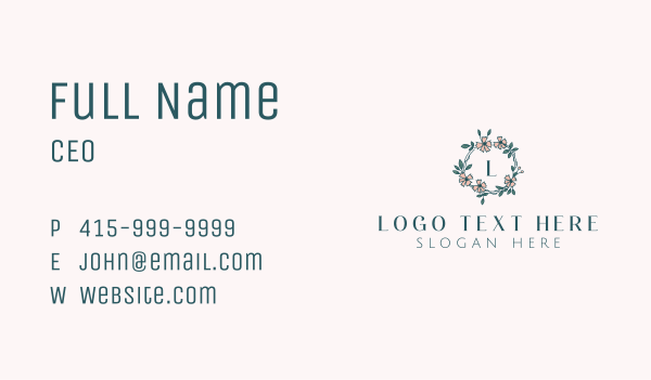 Landscaping Flower Wreath Business Card Design Image Preview