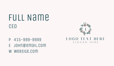 Landscaping Flower Wreath Business Card Image Preview