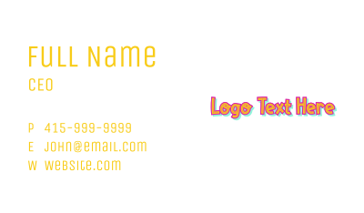 Playful Kiddie Wordmark  Business Card Image Preview