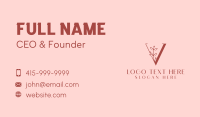 Makeup Salon Letter V Business Card Preview