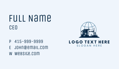 Global Logistics Truck Business Card Image Preview