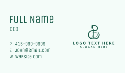 Green Firm Letter B Business Card Image Preview