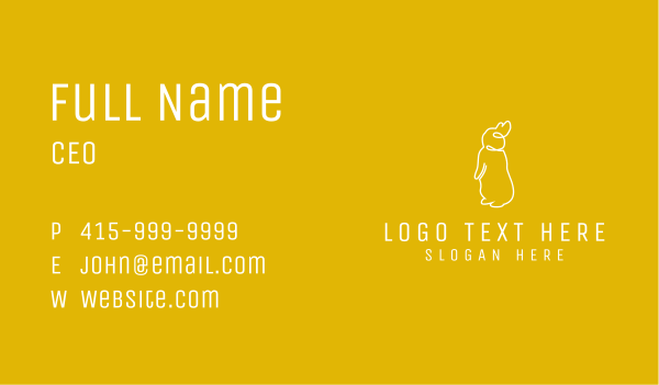 White Rabbit Monoline Business Card Design Image Preview