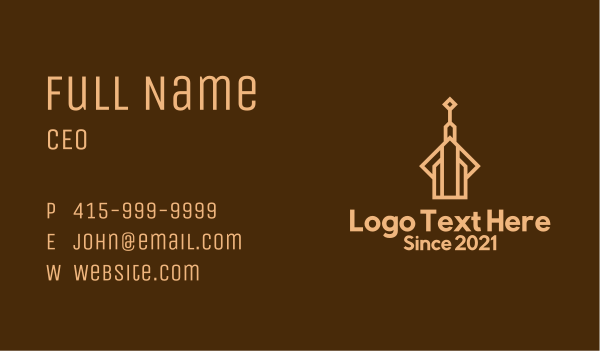 Brown Tower Building  Business Card Design Image Preview