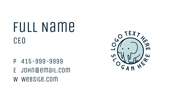 Cute Elephant Daycare Business Card Design Image Preview