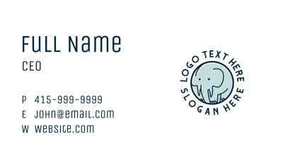 Cute Elephant Daycare Business Card Image Preview