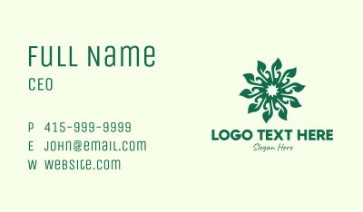 Decorative Green Leaf Business Card