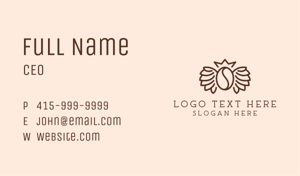 Royal Coffee Bean Wings Business Card Design Image Preview