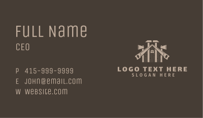 Axe & Saw Construction Business Card Image Preview