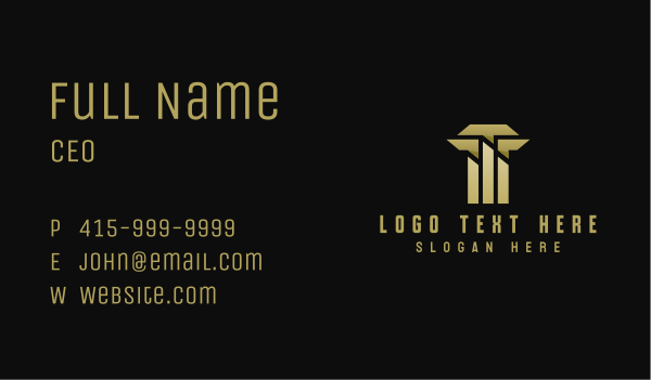 Gold Towers Letter T Business Card Design Image Preview