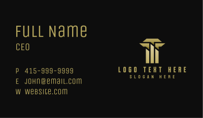 Gold Towers Letter T Business Card Image Preview